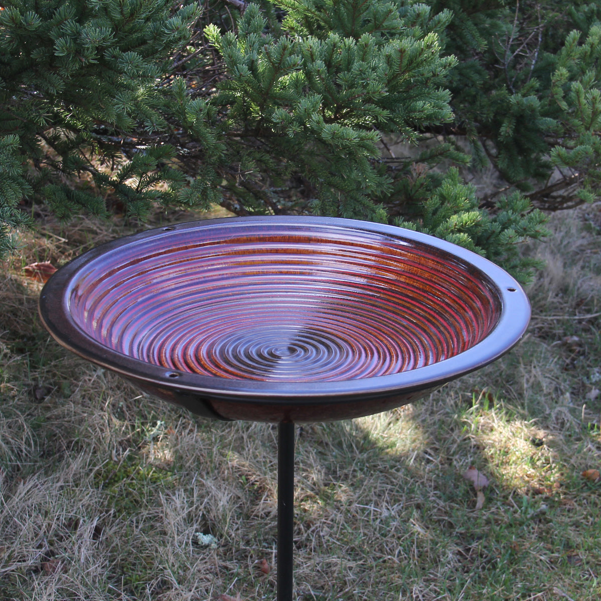 Circles Bird Bath, Post Style  --  Outlet Stock