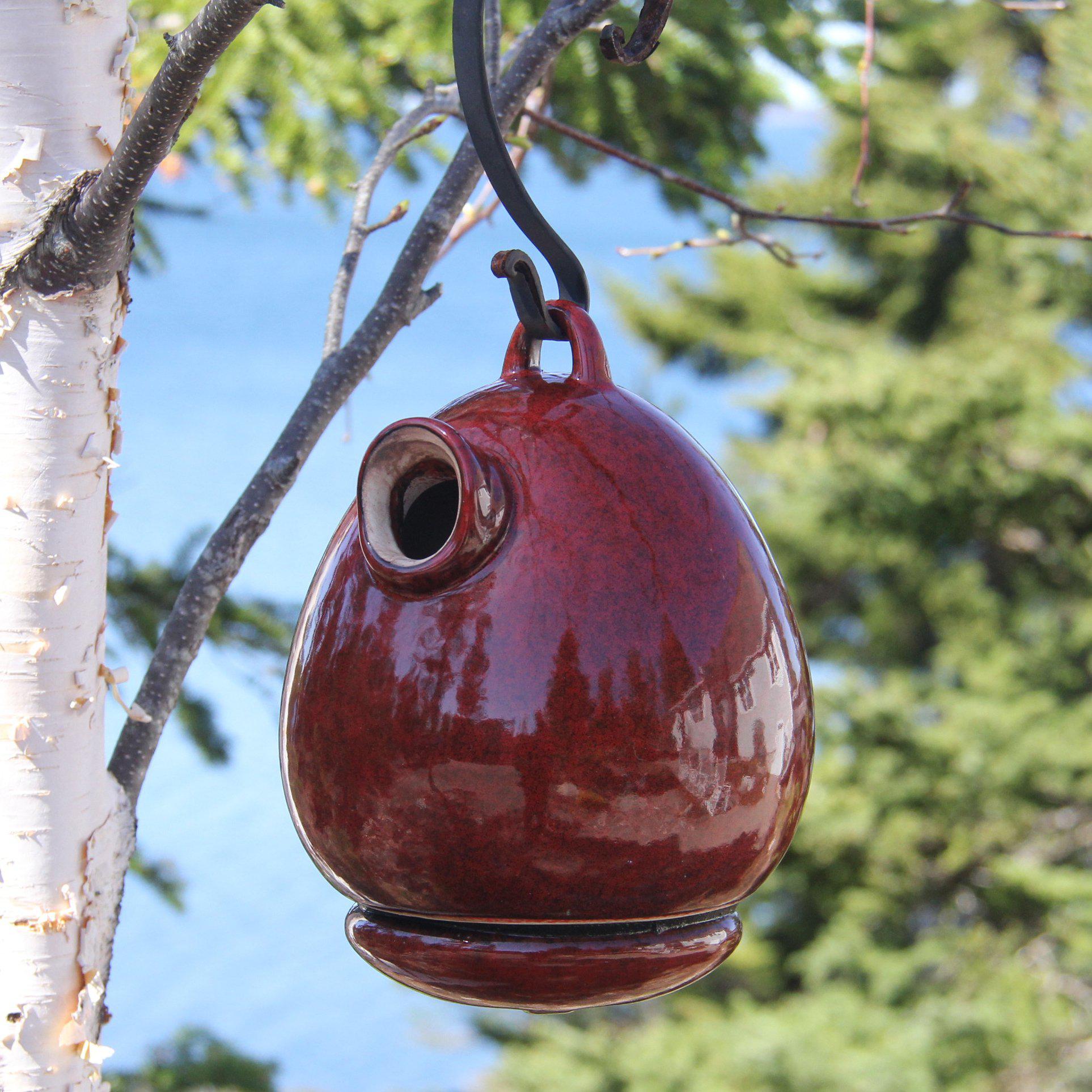 Alcyon Egg Shaped Bird Home in Cobalt Blue